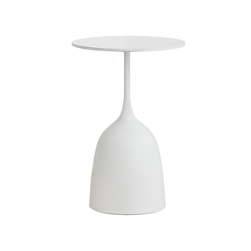 Round Top Side Table Metal 1 Leg Base Living Room End Side Table White Stone 1 Clearhalo 'Coffee & Accent Tables' 'End & Side Tables' 'end_side_tables' 'furn' 'furn_end_side_tables' 'Furniture' 'Living Room Furniture' 6738419