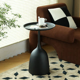 Round Top Side Table Metal 1 Leg Base Living Room End Side Table Clearhalo 'Coffee & Accent Tables' 'End & Side Tables' 'end_side_tables' 'furn' 'furn_end_side_tables' 'Furniture' 'Living Room Furniture' 6738423