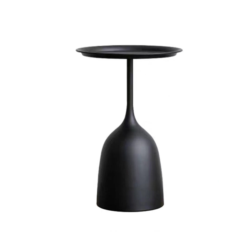 Round Top Side Table Metal 1 Leg Base Living Room End Side Table Clearhalo 'Coffee & Accent Tables' 'End & Side Tables' 'end_side_tables' 'furn' 'furn_end_side_tables' 'Furniture' 'Living Room Furniture' 6738426