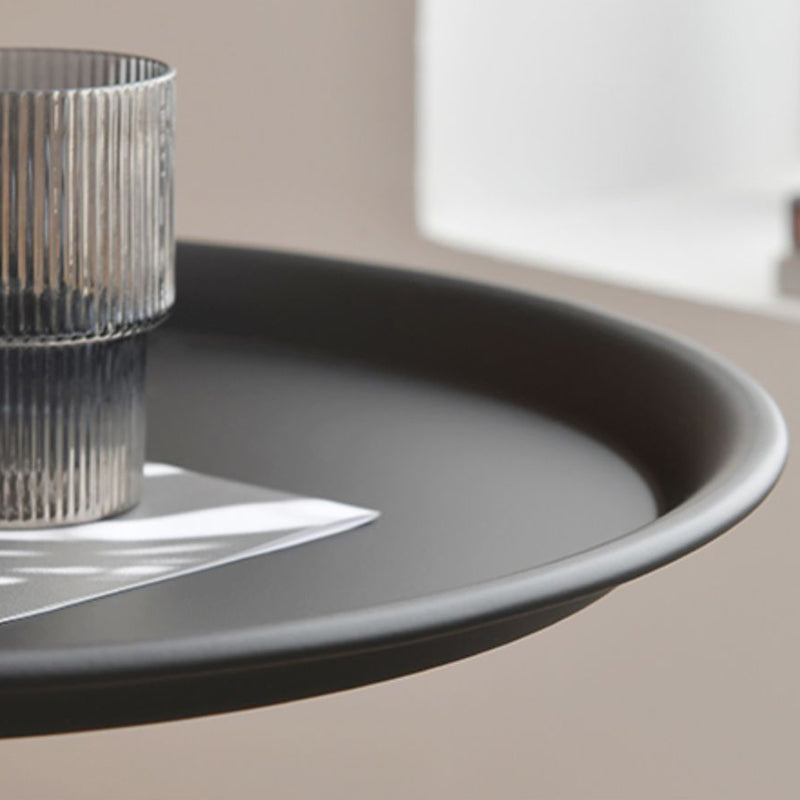 Round Top Side Table Metal 1 Leg Base Living Room End Side Table Clearhalo 'Coffee & Accent Tables' 'End & Side Tables' 'end_side_tables' 'furn' 'furn_end_side_tables' 'Furniture' 'Living Room Furniture' 6738435