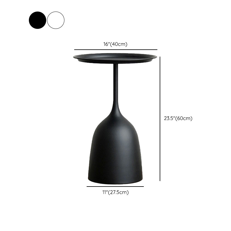 Round Top Side Table Metal 1 Leg Base Living Room End Side Table Clearhalo 'Coffee & Accent Tables' 'End & Side Tables' 'end_side_tables' 'furn' 'furn_end_side_tables' 'Furniture' 'Living Room Furniture' 6738444
