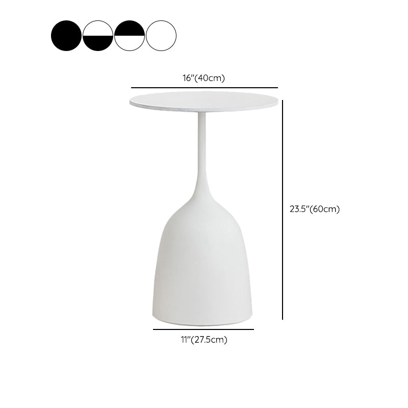Round Top Side Table Metal 1 Leg Base Living Room End Side Table Clearhalo 'Coffee & Accent Tables' 'End & Side Tables' 'end_side_tables' 'furn' 'furn_end_side_tables' 'Furniture' 'Living Room Furniture' 6738445