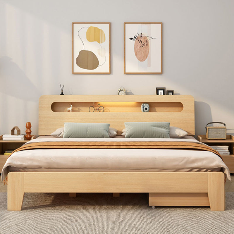 Eigentijdse natuurlijke grenen houten paneel rechthoekige matras inbegrepen paneelbed