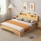 Eigentijdse natuurlijke grenen houten paneel rechthoekige matras inbegrepen paneelbed