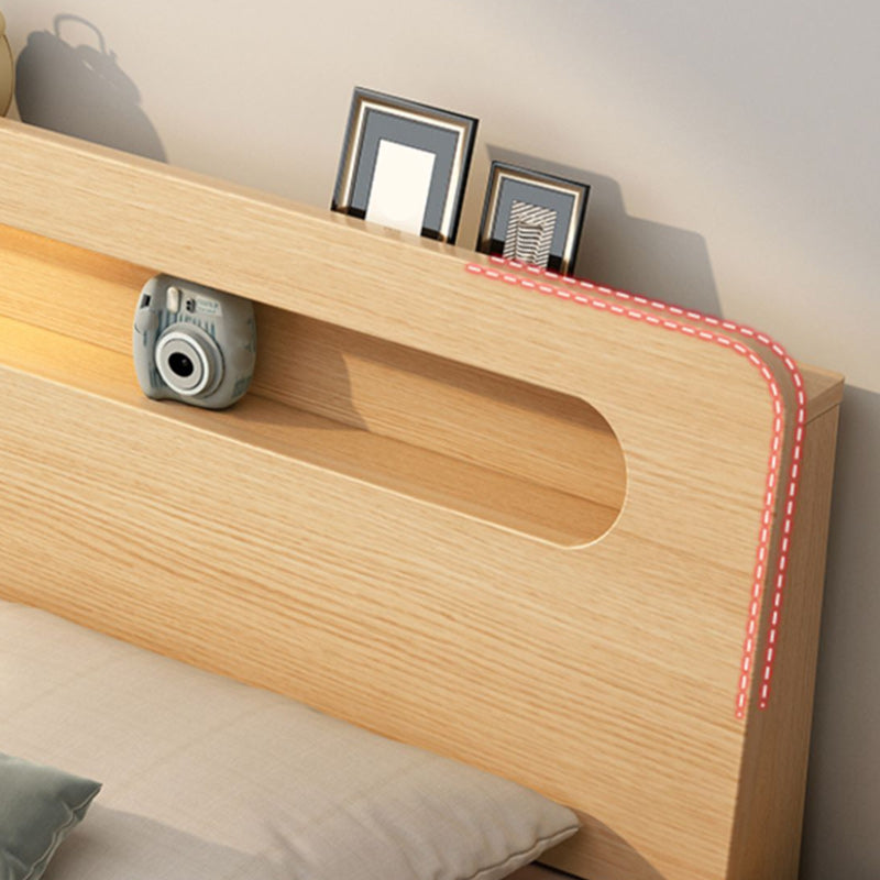 Eigentijdse natuurlijke grenen houten paneel rechthoekige matras inbegrepen paneelbed