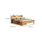 Panneau en bois de pin naturel contemporain Mattress rectangulaire inclus lit de panneau