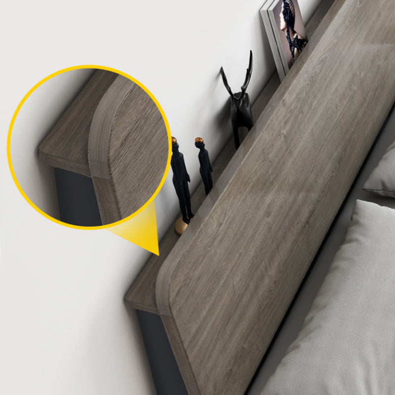 Eigentijdse houten matras opgenomen met rechthoekige rechthoekige paneelbed