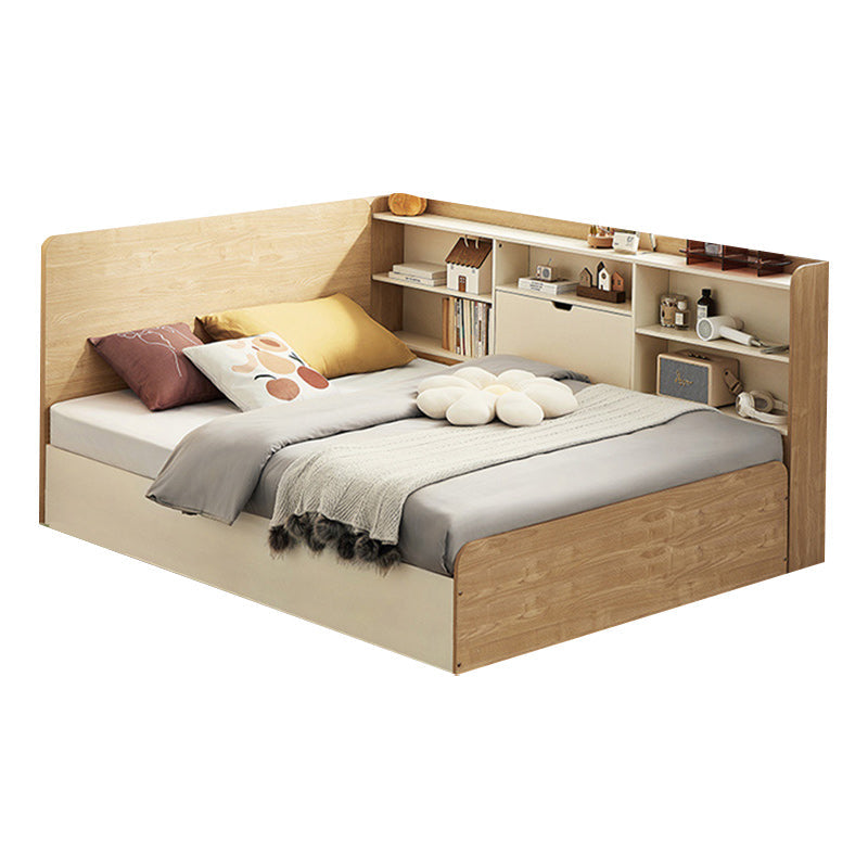 ノルディックナチュラルソリッドウッドベッド39.37 "H BookCaseには、ストレージ付きベッドフレームが含まれています