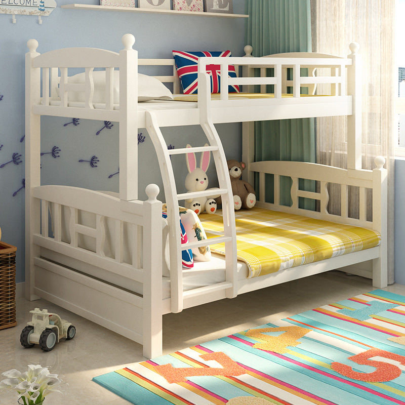 Solid Wood Bunk Bed Modern Style White Bunk Bed with Guardrail Clearhalo 'Bedroom Furniture' 'Beds' 'furn' 'furn_beds' 'Furniture' 6738723