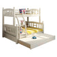 Solid Wood Bunk Bed Modern Style White Bunk Bed with Guardrail Trundle Bed Included Bed & Mattress Clearhalo 'Bedroom Furniture' 'Beds' 'furn' 'furn_beds' 'Furniture' 6738724
