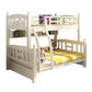 Solid Wood Bunk Bed Modern Style White Bunk Bed with Guardrail Bookcase Bed & Mattress Clearhalo 'Bedroom Furniture' 'Beds' 'furn' 'furn_beds' 'Furniture' 6738727