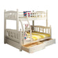 Solid Wood Bunk Bed Modern Style White Bunk Bed with Guardrail Pull-Out Storage Bed & Mattress Clearhalo 'Bedroom Furniture' 'Beds' 'furn' 'furn_beds' 'Furniture' 6738729