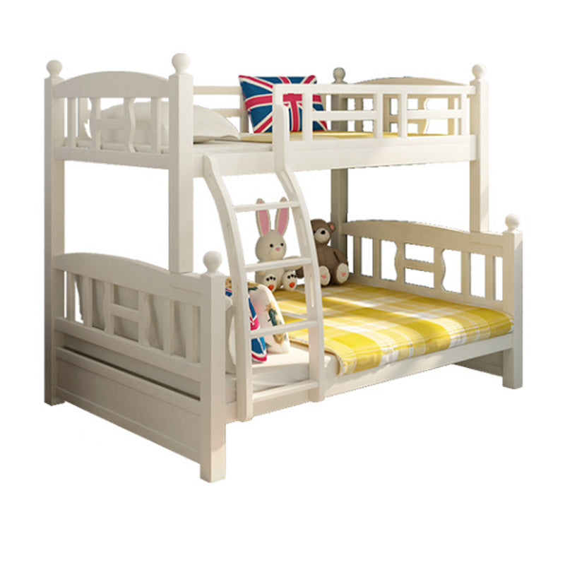 Solid Wood Bunk Bed Modern Style White Bunk Bed with Guardrail Bunk Bed Bed & Mattress Clearhalo 'Bedroom Furniture' 'Beds' 'furn' 'furn_beds' 'Furniture' 6738731