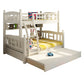 Solid Wood Bunk Bed Modern Style White Bunk Bed with Guardrail Bed & Cabinet Bed & Mattress Clearhalo 'Bedroom Furniture' 'Beds' 'furn' 'furn_beds' 'Furniture' 6738733