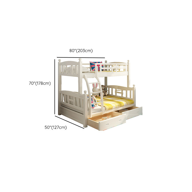 Solid Wood Bunk Bed Modern Style White Bunk Bed with Guardrail Clearhalo 'Bedroom Furniture' 'Beds' 'furn' 'furn_beds' 'Furniture' 6738741
