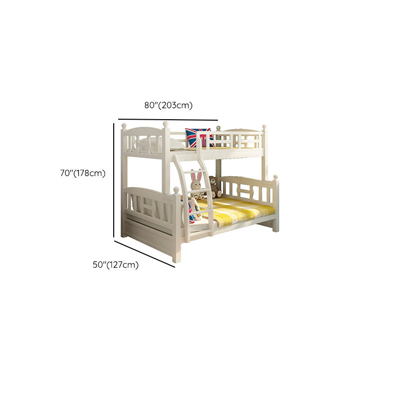 Solid Wood Bunk Bed Modern Style White Bunk Bed with Guardrail Clearhalo 'Bedroom Furniture' 'Beds' 'furn' 'furn_beds' 'Furniture' 6738763