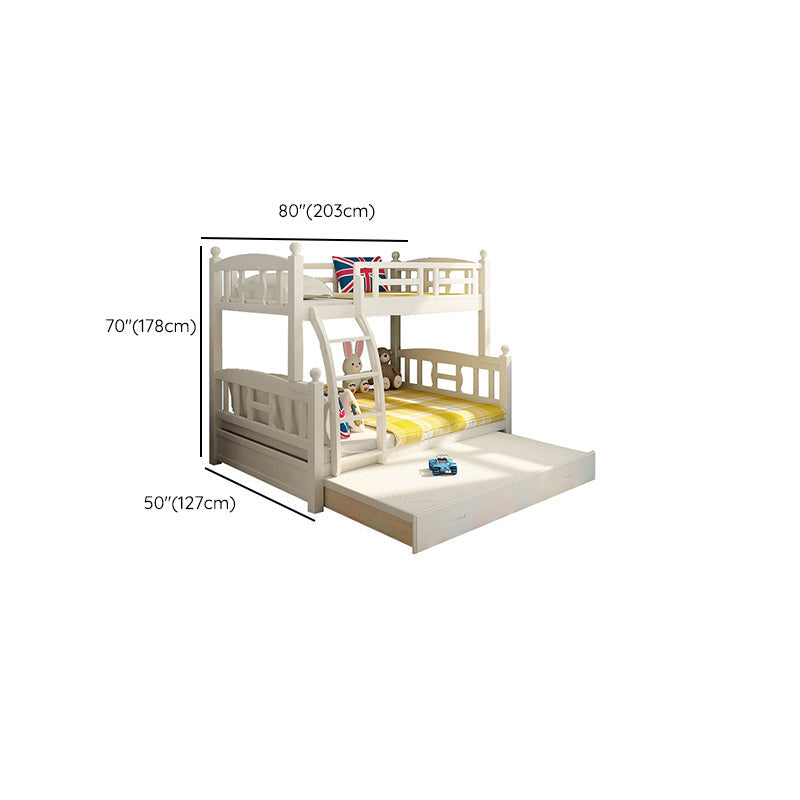 Solid Wood Bunk Bed Modern Style White Bunk Bed with Guardrail Clearhalo 'Bedroom Furniture' 'Beds' 'furn' 'furn_beds' 'Furniture' 6738766