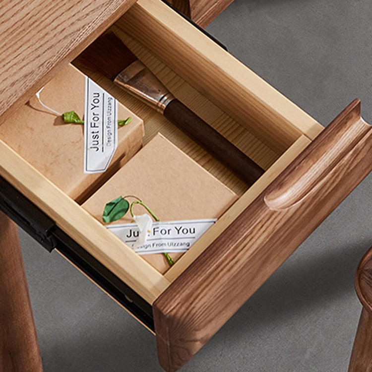 Tavolo da toeletta a specchio glam tavolo da trucco in legno massiccio con 2-cassetti