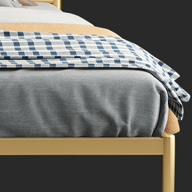 Termine la cama metálica de marco de marco abierto marco de la cama de hierro de alambre glamoroso con cabecera en oro