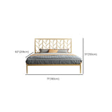 Finition Metallic Open-Frame Bed Glam Wire-Grid Fer Bed Frame avec tête de lit en or