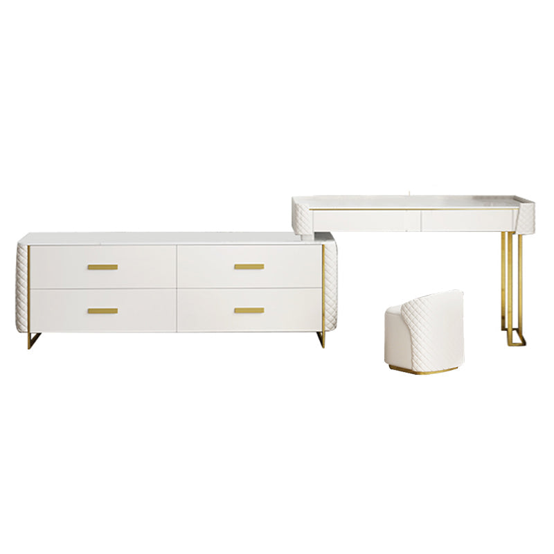 White Make-up Vanity 17.71" Wide Makeup Vanity Desk Table with 6 Drawers Makeup Vanity & Stools 47"L x 18"W x 31"H Clearhalo 'Bedroom Furniture' 'furn' 'furn_makeup_vanities' 'Furniture' 'Makeup Vanities' 'makeup_vanities' 6738798