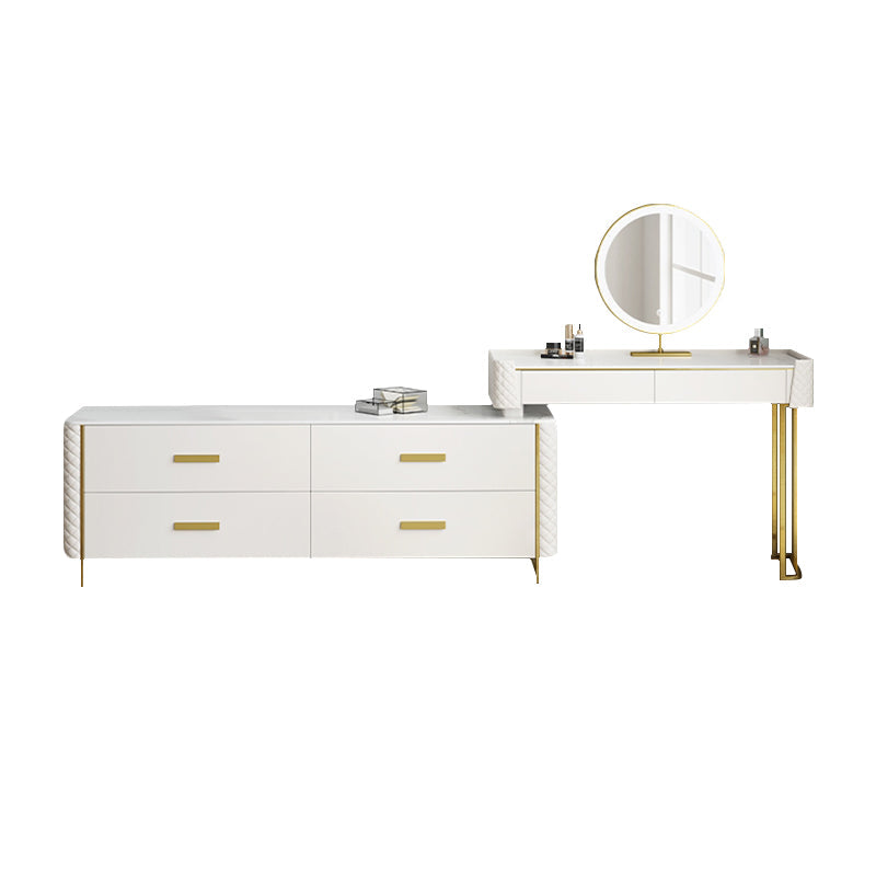 White Make-up Vanity 17.71" Wide Makeup Vanity Desk Table with 6 Drawers Clearhalo 'Bedroom Furniture' 'furn' 'furn_makeup_vanities' 'Furniture' 'Makeup Vanities' 'makeup_vanities' 6738801
