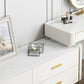 White Make-up Vanity 17.71" Wide Makeup Vanity Desk Table with 6 Drawers Clearhalo 'Bedroom Furniture' 'furn' 'furn_makeup_vanities' 'Furniture' 'Makeup Vanities' 'makeup_vanities' 6738802