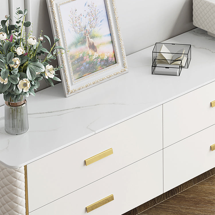 White Make-up Vanity 17.71" Wide Makeup Vanity Desk Table with 6 Drawers Clearhalo 'Bedroom Furniture' 'furn' 'furn_makeup_vanities' 'Furniture' 'Makeup Vanities' 'makeup_vanities' 6738804