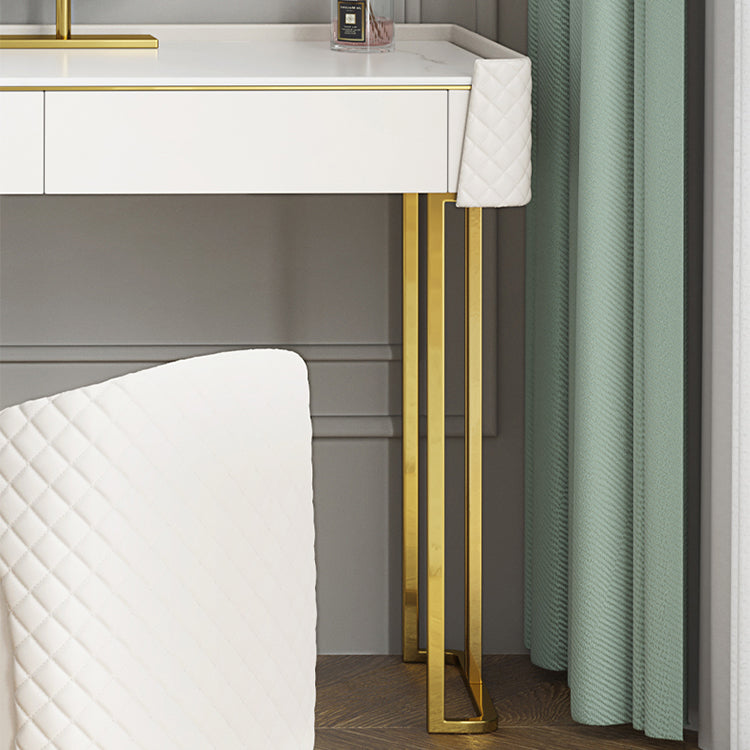 White Make-up Vanity 17.71" Wide Makeup Vanity Desk Table with 6 Drawers Clearhalo 'Bedroom Furniture' 'furn' 'furn_makeup_vanities' 'Furniture' 'Makeup Vanities' 'makeup_vanities' 6738805