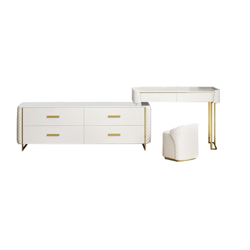 White Make-up Vanity 17.71" Wide Makeup Vanity Desk Table with 6 Drawers Makeup Vanity & Stools 31"L x 18"W x 31"H Clearhalo 'Bedroom Furniture' 'furn' 'furn_makeup_vanities' 'Furniture' 'Makeup Vanities' 'makeup_vanities' 6738808