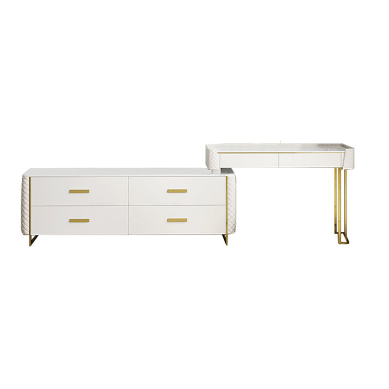 White Make-up Vanity 17.71" Wide Makeup Vanity Desk Table with 6 Drawers Makeup Vanity 39"L x 18"W x 31"H Clearhalo 'Bedroom Furniture' 'furn' 'furn_makeup_vanities' 'Furniture' 'Makeup Vanities' 'makeup_vanities' 6738810