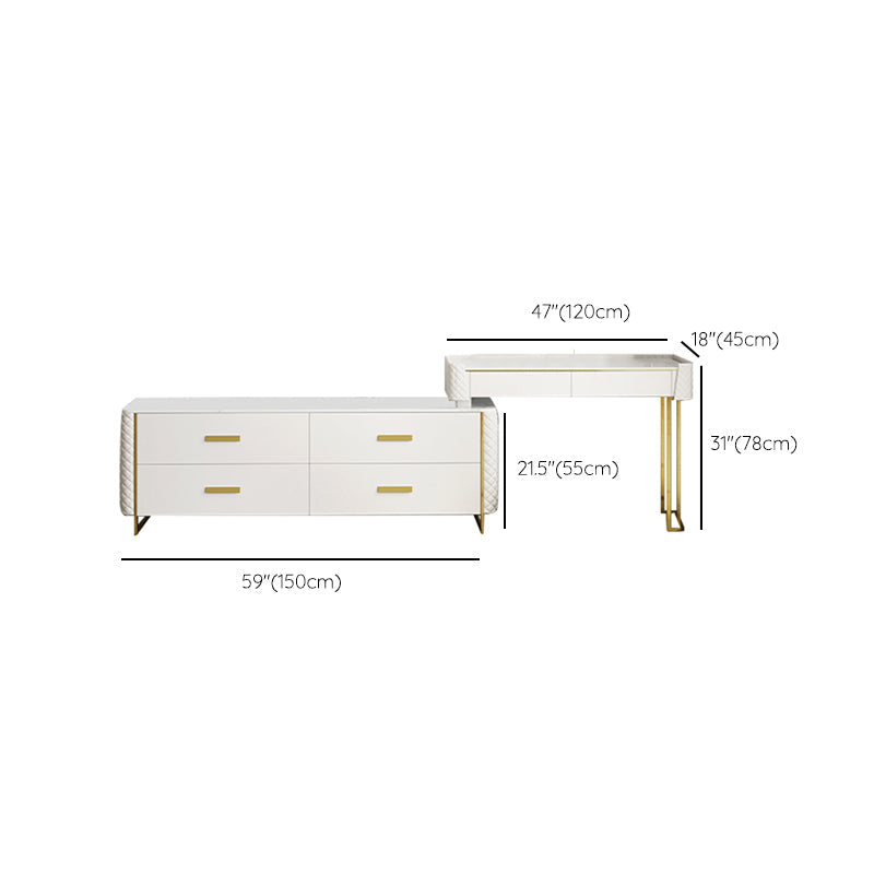 White Make-up Vanity 17.71" Wide Makeup Vanity Desk Table with 6 Drawers Clearhalo 'Bedroom Furniture' 'furn' 'furn_makeup_vanities' 'Furniture' 'Makeup Vanities' 'makeup_vanities' 6738814