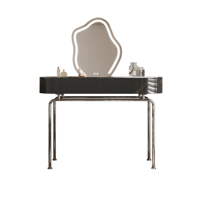 Tavolo da scrivania per trucco nero per trucco in legno con cassetto