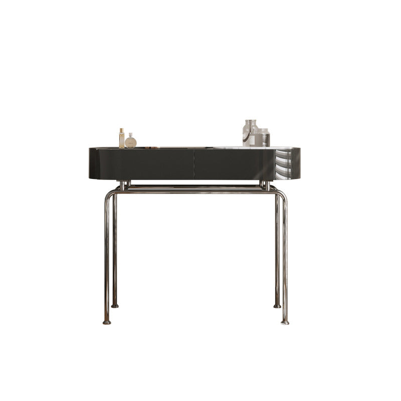 Tavolo da scrivania per trucco nero per trucco in legno con cassetto