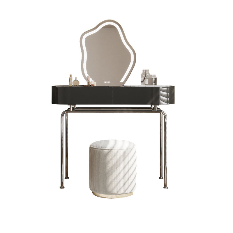 Tavolo da scrivania per trucco nero per trucco in legno con cassetto