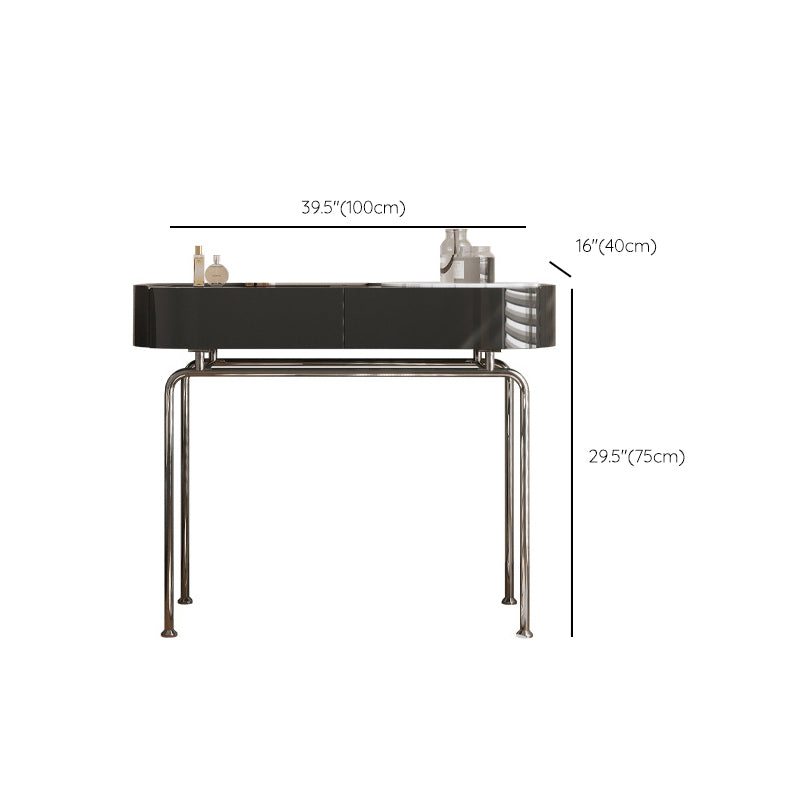 Tavolo da scrivania per trucco nero per trucco in legno con cassetto