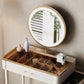 White Make-up Vanity Glass Top Makeup Vanity Desk Table with Drawer