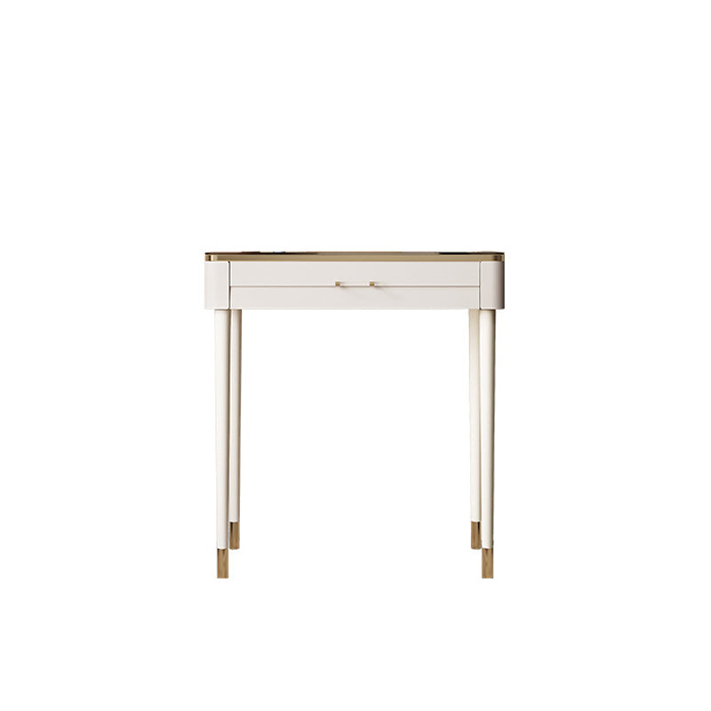 White Make-up Vanity Glass Top Makeup Vanity Desk Table with Drawer