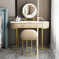 Glam 29.52 " H Slate Top Vanity Stool with Drawers Dressing Table Clearhalo 'Bedroom Furniture' 'furn' 'furn_makeup_vanities' 'Furniture' 'Makeup Vanities' 'makeup_vanities' 6738941
