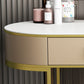 Glam 29.52 " H Slate Top Vanity Stool with Drawers Dressing Table Clearhalo 'Bedroom Furniture' 'furn' 'furn_makeup_vanities' 'Furniture' 'Makeup Vanities' 'makeup_vanities' 6738948