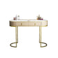 Glam 29.52 " H Slate Top Vanity Stool with Drawers Dressing Table Makeup Vanity 47"L x 16"W x 30"H Clearhalo 'Bedroom Furniture' 'furn' 'furn_makeup_vanities' 'Furniture' 'Makeup Vanities' 'makeup_vanities' 6738952
