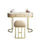 Glam 29.52 " H Slate Top Vanity Stool with Drawers Dressing Table Makeup Vanity & Stools 47"L x 16"W x 30"H Clearhalo 'Bedroom Furniture' 'furn' 'furn_makeup_vanities' 'Furniture' 'Makeup Vanities' 'makeup_vanities' 6738954