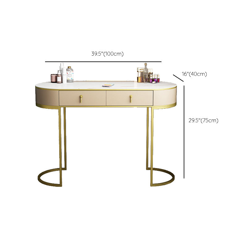 Glam 29.52 " H Slate Top Vanity Stool with Drawers Dressing Table Clearhalo 'Bedroom Furniture' 'furn' 'furn_makeup_vanities' 'Furniture' 'Makeup Vanities' 'makeup_vanities' 6738955