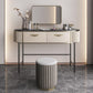 Modern 31.49 " H 2-Drawer Dressing Table Slate Top Vanity Stool Clearhalo 'Bedroom Furniture' 'furn' 'furn_makeup_vanities' 'Furniture' 'Makeup Vanities' 'makeup_vanities' 6738959