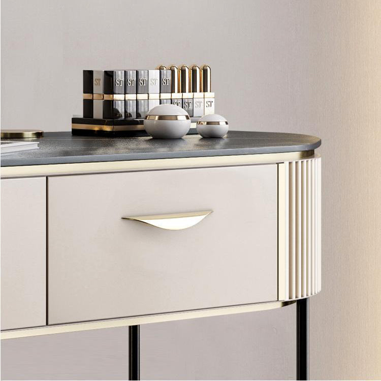 Modern 31.49 " H 2-Drawer Dressing Table Slate Top Vanity Stool Clearhalo 'Bedroom Furniture' 'furn' 'furn_makeup_vanities' 'Furniture' 'Makeup Vanities' 'makeup_vanities' 6738964
