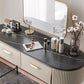 Modern 31.49 " H 2-Drawer Dressing Table Slate Top Vanity Stool Clearhalo 'Bedroom Furniture' 'furn' 'furn_makeup_vanities' 'Furniture' 'Makeup Vanities' 'makeup_vanities' 6738966