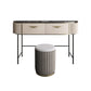 Modern 31.49 " H 2-Drawer Dressing Table Slate Top Vanity Stool Makeup Vanity & Stools 47"L x 18"W x 31.5"H Clearhalo 'Bedroom Furniture' 'furn' 'furn_makeup_vanities' 'Furniture' 'Makeup Vanities' 'makeup_vanities' 6738971