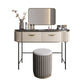 Modern 31.49 " H 2-Drawer Dressing Table Slate Top Vanity Stool Makeup Vanity & Mirror & Stools 39"L x 18"W x 31"H Clearhalo 'Bedroom Furniture' 'furn' 'furn_makeup_vanities' 'Furniture' 'Makeup Vanities' 'makeup_vanities' 6738972