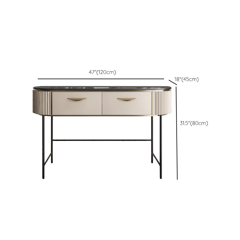 Modern 31.49 " H 2-Drawer Dressing Table Slate Top Vanity Stool Clearhalo 'Bedroom Furniture' 'furn' 'furn_makeup_vanities' 'Furniture' 'Makeup Vanities' 'makeup_vanities' 6738974