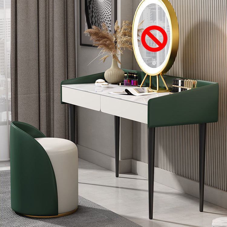 29,52 "altezza tavolo da trucco a 2 cassetti moderno sgabello da vanità in ardesia moderna